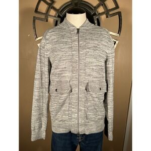 Banana Republic‎ Men's Gray Speckled Knit Bomber Jacket Size S